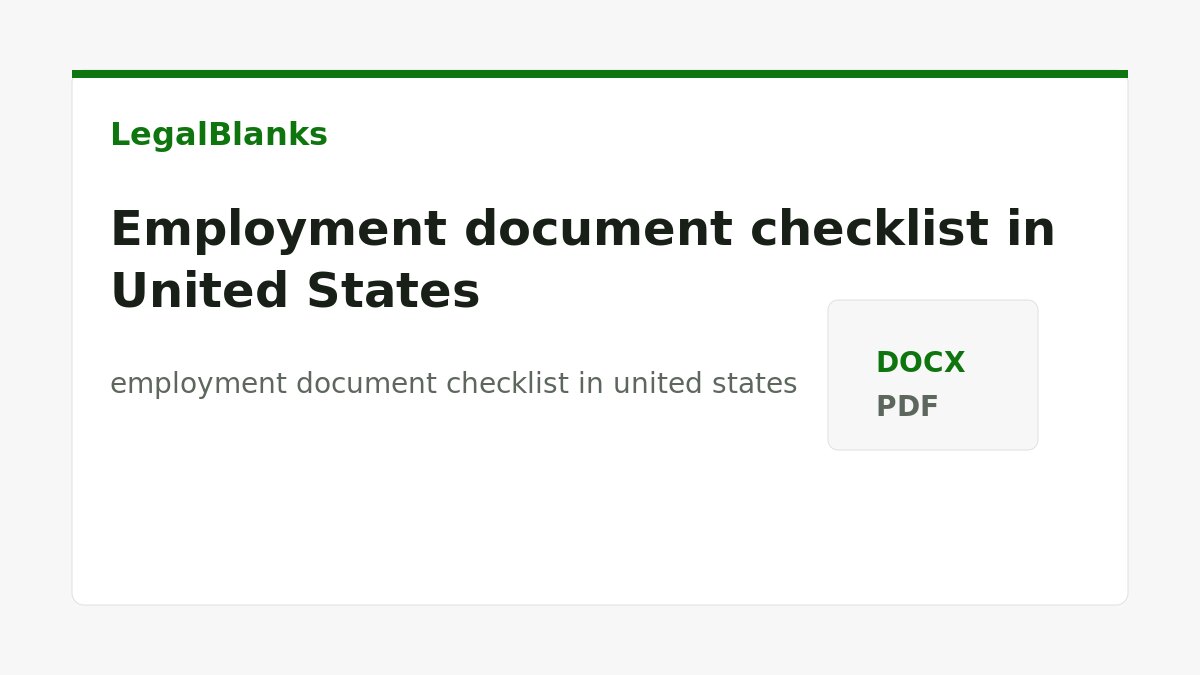 Employment document checklist in United States: documents, evidence and next steps